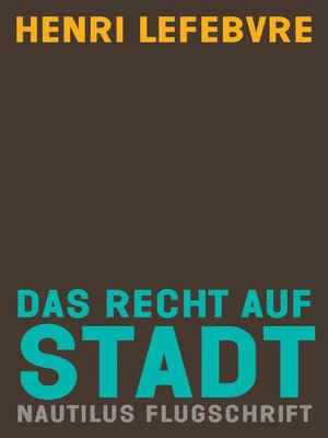 cover image of Das Recht auf Stadt